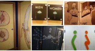 Креативные таблички и двери туалетов: нет банальным "М" и "Ж" (25 фото)