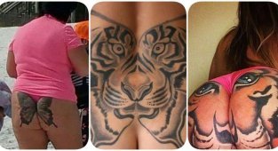 16 ужасных татуировок на женских ягодицах (17 фото)