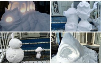 В Японии даже снеговики особенные (31 фото)
