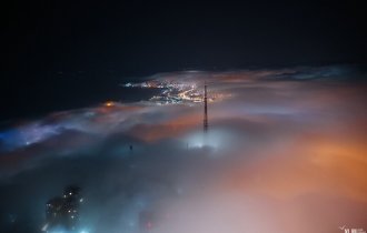 Ночной туман окутал Владивосток (17 фото)