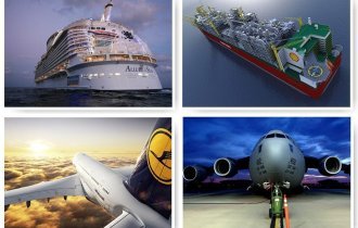 Самые большие корабли и самолеты (28 фото)