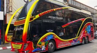 Тайский тюнинг — а не раскрасить ли нам автобус! (48 фото)