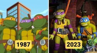 How the appearance of the Ninja Turtles changed in films and cartoons (16 photos)