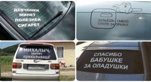 18 смешных надписей на машинах от креативных водителей (19 фото)