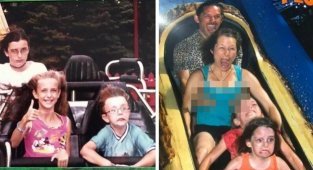 The whole range of emotions that a person can experience on a roller coaster (15 photos)