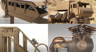 Exploding cardboard models: interesting videos from a blogger from the USA (12 photos + 3 videos)