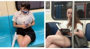 Неожиданные встречи: девчонки в метро (18 фото)