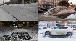 Уборка снега — национальная забава в России (19 фото)