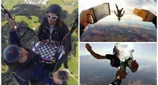 Для тех, кому надоели обычные прыжки с парашютом (15 фото + 3 видео)