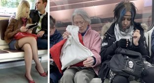 Girls in unusual images, who were photographed in the metro (16 photos)