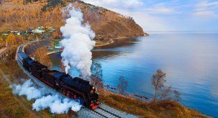 Избранные пейзажи Кругобайкальской железной дороги (71 фото)