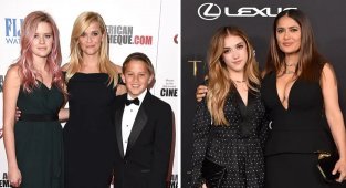 30 times celebrities appeared on the red carpet with their children (31 photos)