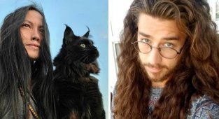 Men who surprised everyone with their long hair (18 photos)