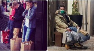 "Больше ни ногой с женой в магазин!": бедные мужики на шоппинге (15 фото)