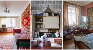Серванты, хрусталь и ковры: 20 душевных интерьеров советских квартир (21 фото)