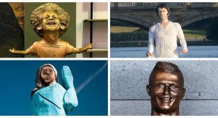 Can you guess who these wretched statues represent? (25 photos + 1 video)