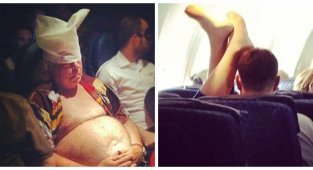 17 авиапассажиров, с которыми никому не хотелось бы оказаться рядом (18 фото)