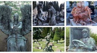 25+ невероятных надгробий: высший уровень кладбищенского искусства (30 фото)