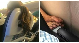 Как у себя дома: бывшая стюардесса публикует снимки неподобающего поведения пассажиров (15 фото + 1 видео)