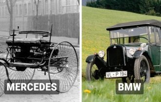 Как выглядели самые первые автомобили всемирно известных марок (14 фото)