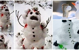 25 снеговиков, которых лепили креативные люди (27 фото)