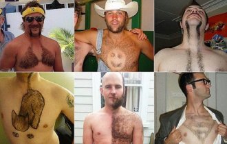 Волосатый лифчик и другие безумные стрижки для мужской груди (19 фото)