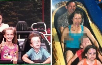 The whole range of emotions that a person can experience on a roller coaster (15 photos)