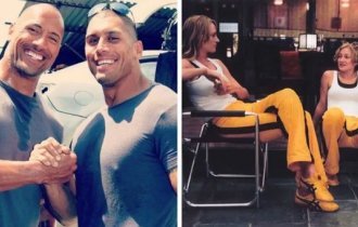 18 фотографий популярных актёров и их дублёров (19 фото)