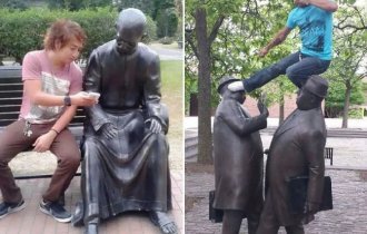 20 забавных фотографий с памятниками, которые поднимут настроение (23 фото)