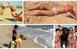 Приколы девушек на пляже (72 фото + 1 видео)