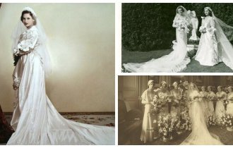Чем длиннее, тем элегантней: невесты 1930-х годов в свадебных образах (41 фото)