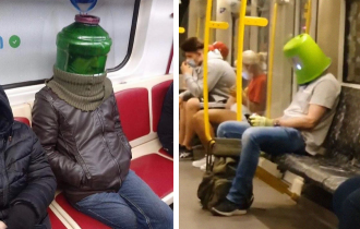 Подборка самых смешных и нелепых масок, замеченных в метро (38 фото)