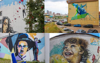 В Уфе. Это города - краски, стен цветные маски (19 фото)
