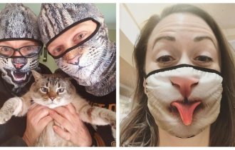 30 странных и смешных защитных масок для людей-кошек (31 фото)