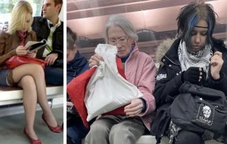 Girls in unusual images, who were photographed in the metro (16 photos)