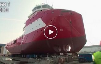 Как большие корабли спускают на воду
