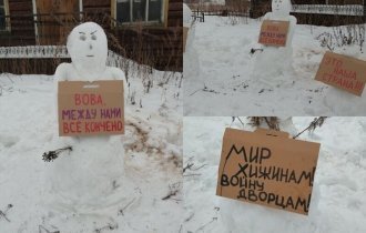 В Архангельской области разогнали пикет снеговиков (9 фото)