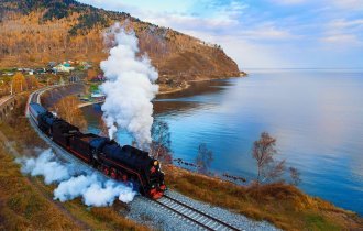 Избранные пейзажи Кругобайкальской железной дороги (71 фото)