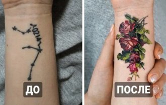 15 examples of successful covering up of old tattoos (16 photos)