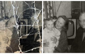 Восстановленные семейные фотографии: до и после (23 фото)
