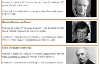 Кого из российских знаменитостей забрал с собой 2020 год (10 фото)