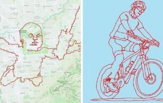 35 GPS-рисунков на картах, сделанных людьми ради забавы (36 фото)