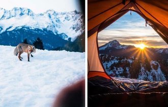 Невероятные зимние пейзажи, запечатленные из палаток (21 фото)
