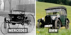 Как выглядели самые первые автомобили всемирно известных марок (14 фото)