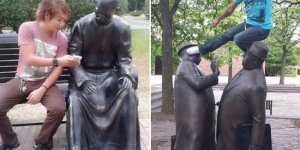 20 funny photos with monuments that will cheer you up (23 photos)
