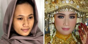 17 фото наречених з Азії до та після весільного макіяжу (18 фото)