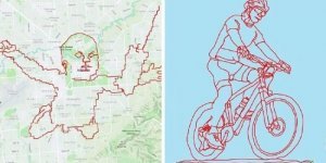 35 GPS-рисунков на картах, сделанных людьми ради забавы (36 фото)